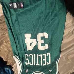 Adidas Green and White Celtics Game Jersey